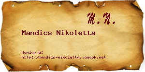 Mandics Nikoletta névjegykártya